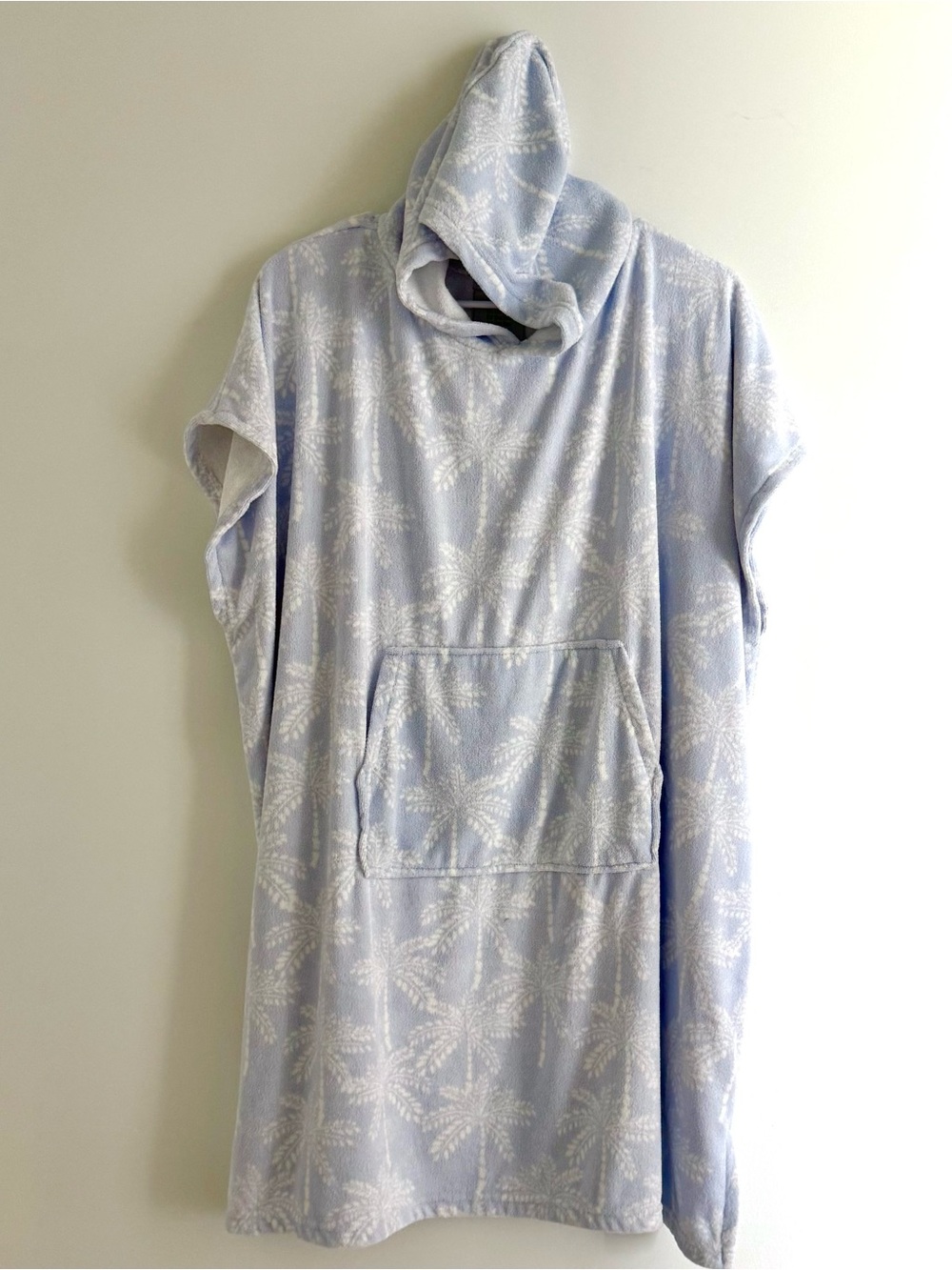 Light Blue Palm-Print Hooded Swim Coverup ~ Throwzy by Mario Lorenz - Picture 2 of 8